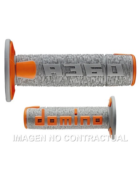 PUñOS DOMINO OFF ROAD RPS GRIS - NARANJA ABIERTOS D 22 MM L