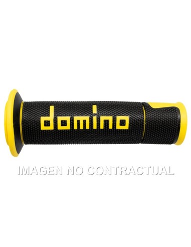 PUñOS DOMINO ON ROAD RACING NEGRO/AMARILLO ABIERTOS D 22 MM