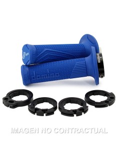 PUÑOS DOMINO D100 OFF ROAD COLOR AZUL  D-LOCK CON SISTEMA DE