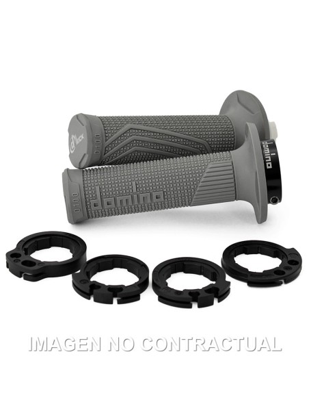 PUÑOS DOMINO D100 OFF ROAD COLOR GRIS D-LOCK CON SISTEMA DE