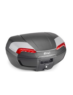 MALETA ML 46 LTS. E46/RIVIERA. NEGRO BASE/N C/CATAD. ROJO PINTADO INTERIOR- 2-COVER GRIS