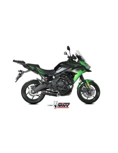 Mivv Escape Completo 2x1 OVAL BLACK con Tapa de Carbono KAWASAKI Versys 650 2024-26