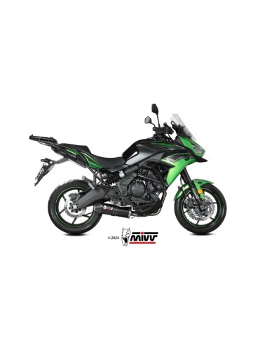 Mivv Escape Completo 2x1 OVAL BLACK con Tapa de Carbono KAWASAKI Versys 650 2024-26
